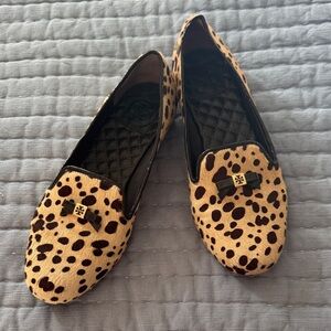 Tory Burch Tan and Brown Spotted Loafers